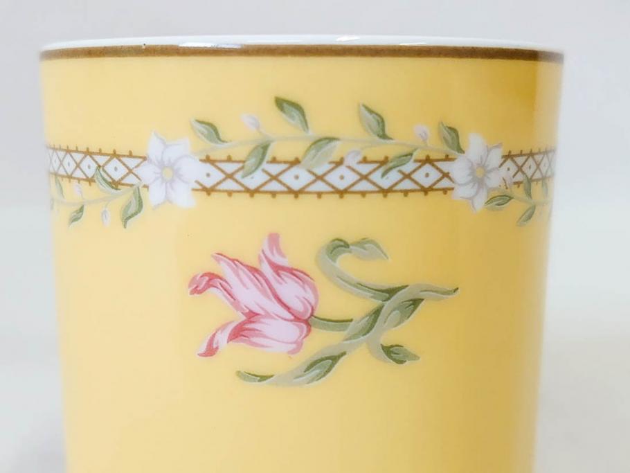 Tiffany&Co.(ティファニー)　Pink Tulip(ピンクチューリップ)　Sybil Connolly　食卓に彩を与えてくれるデミタスカップ&ソーサー6客セット(C&S、Made in Japan、陶器、花柄、説明書付き、洋食器)(R-078350)