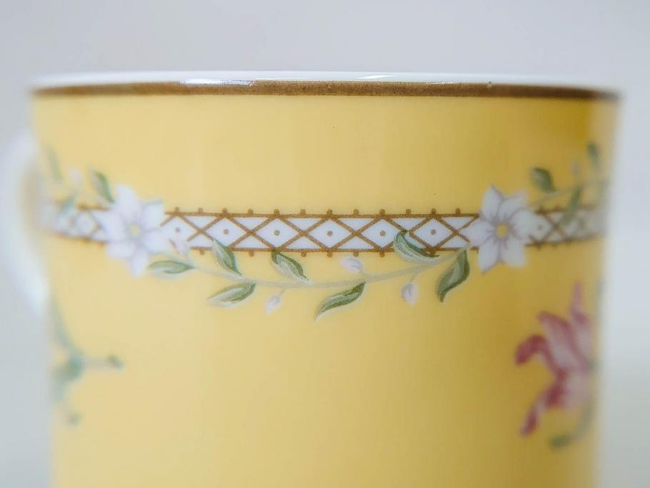 Tiffany&Co.(ティファニー)　Pink Tulip(ピンクチューリップ)　Sybil Connolly　食卓に彩を与えてくれるデミタスカップ&ソーサー6客セット(C&S、Made in Japan、陶器、花柄、説明書付き、洋食器)(R-078350)