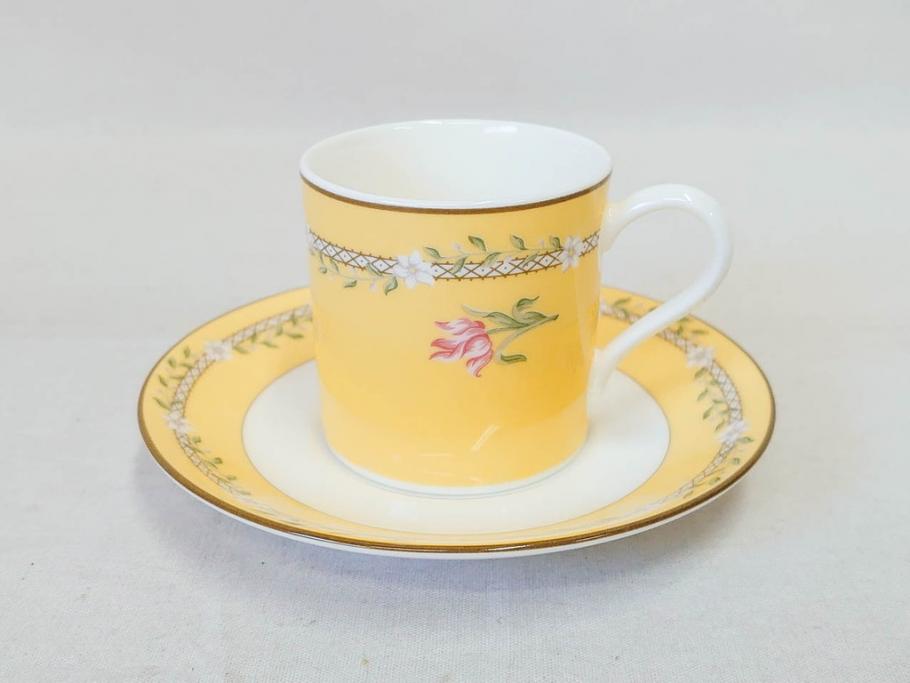 Tiffany&Co.(ティファニー)　Pink Tulip(ピンクチューリップ)　Sybil Connolly　食卓に彩を与えてくれるデミタスカップ&ソーサー6客セット(C&S、Made in Japan、陶器、花柄、説明書付き、洋食器)(R-078350)