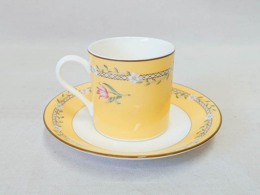 Tiffany&Co.(ティファニー)　Pink Tulip(ピンクチューリップ)　Sybil Connolly　食卓に彩を与えてくれるデミタスカップ&ソーサー6客セット(C&S、Made in Japan、陶器、花柄、説明書付き、洋食器)(R-078350)