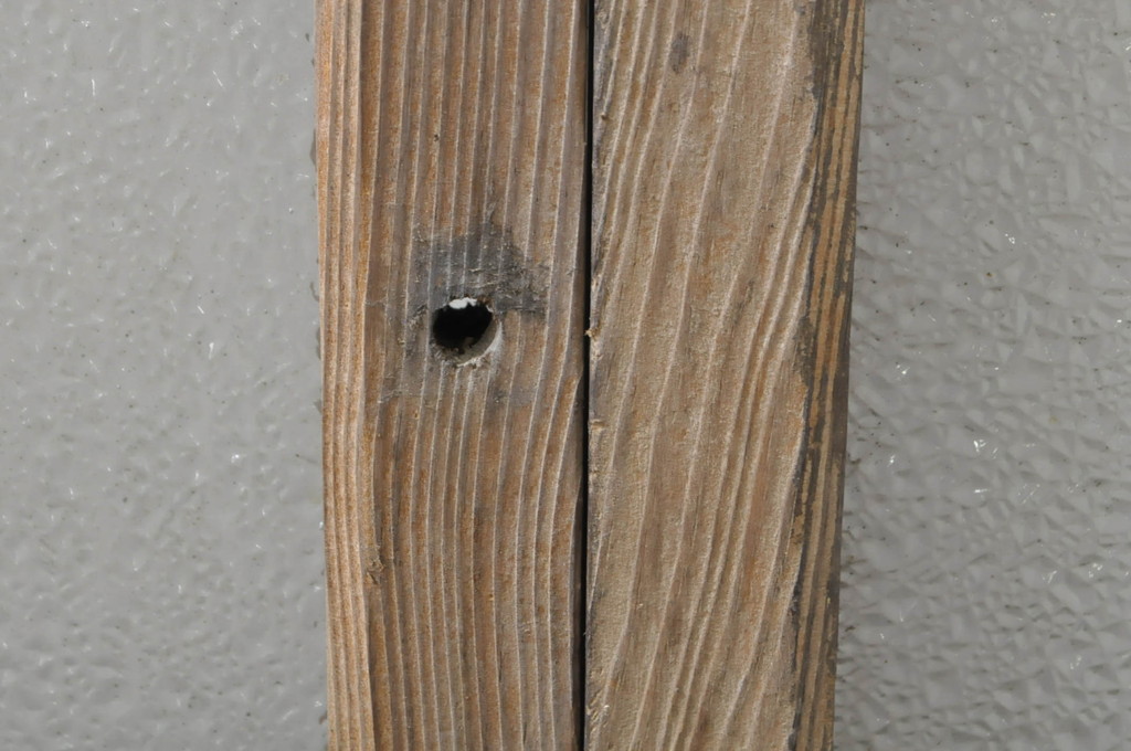 アンティーク建具　レトロ空間におすすめ!素朴な木味が魅力的なガラス窓2枚セット(引き戸、ガラス戸)(R-076339)