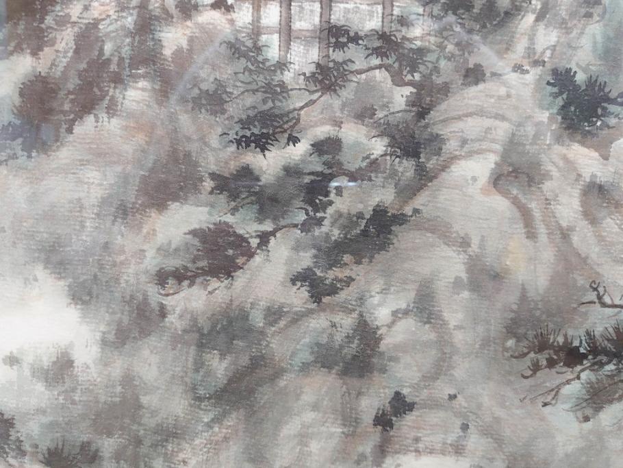 真作　中国　傅益瑶　15号　水墨画(墨絵、布引観音、風景画、女流画家、額装)(R-078410)