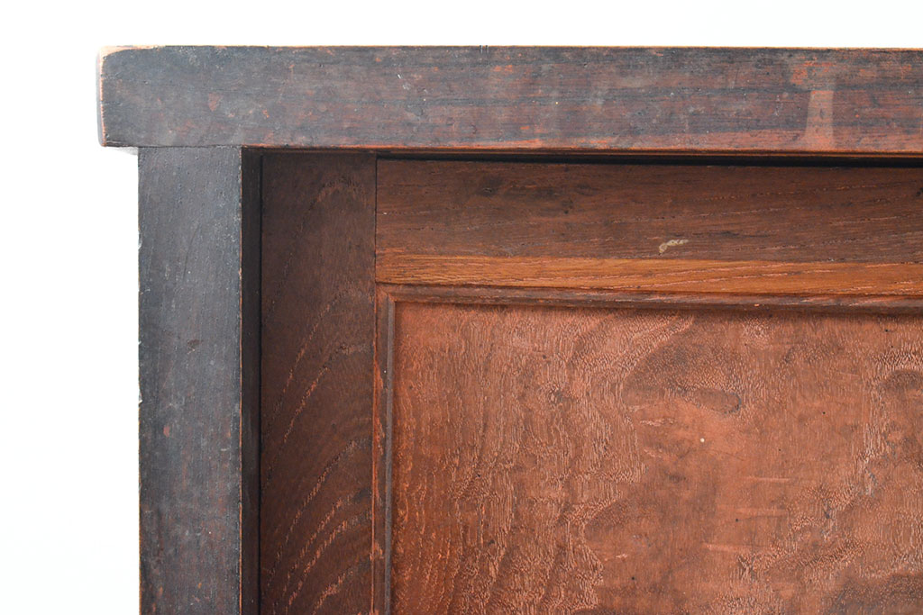 和製アンティーク　前面ケヤキ材　玉杢　ケヤキの杢目が美しい収納棚(戸棚、サイドボード、時代箪笥、和箪笥)(R-054087)