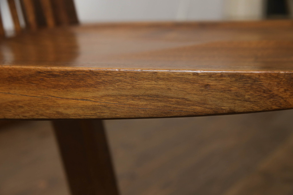 アメリカビンテージ　レア　ジョージナカシマ　刻印なしの年代もの!!　小田急ハルク購入　コノイドチェア(CONOID CHAIR)　CN101　スタイリッシュな佇まいのサイドチェア(ジョージ・ナカシマ、板座チェア、ダイニングチェア、椅子、イス)(R-068123)