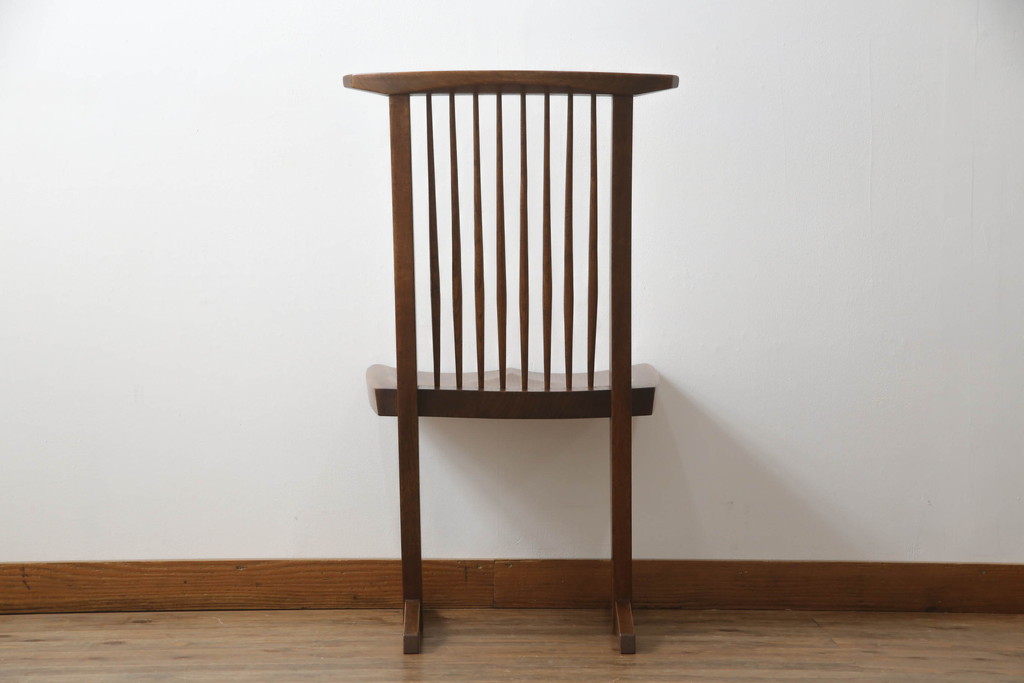 アメリカビンテージ　レア　ジョージナカシマ　刻印なしの年代もの!!　小田急ハルク購入　コノイドチェア(CONOID CHAIR)　CN101　スタイリッシュな佇まいのサイドチェア(ジョージ・ナカシマ、板座チェア、ダイニングチェア、椅子、イス)(R-068123)
