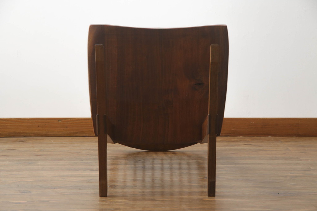 アメリカビンテージ　レア　ジョージナカシマ　刻印なしの年代もの!!　小田急ハルク購入　コノイドチェア(CONOID CHAIR)　CN101　スタイリッシュな佇まいのサイドチェア(ジョージ・ナカシマ、板座チェア、ダイニングチェア、椅子、イス)(R-068123)