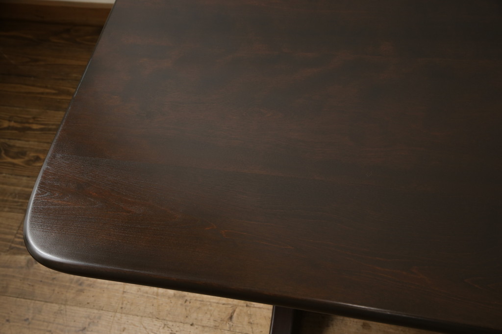 中古　美品　松本民芸家具　クラシカルな脚がおしゃれなT型食卓(ダイニングテーブル、4人掛け、6人掛け)(R-058562)