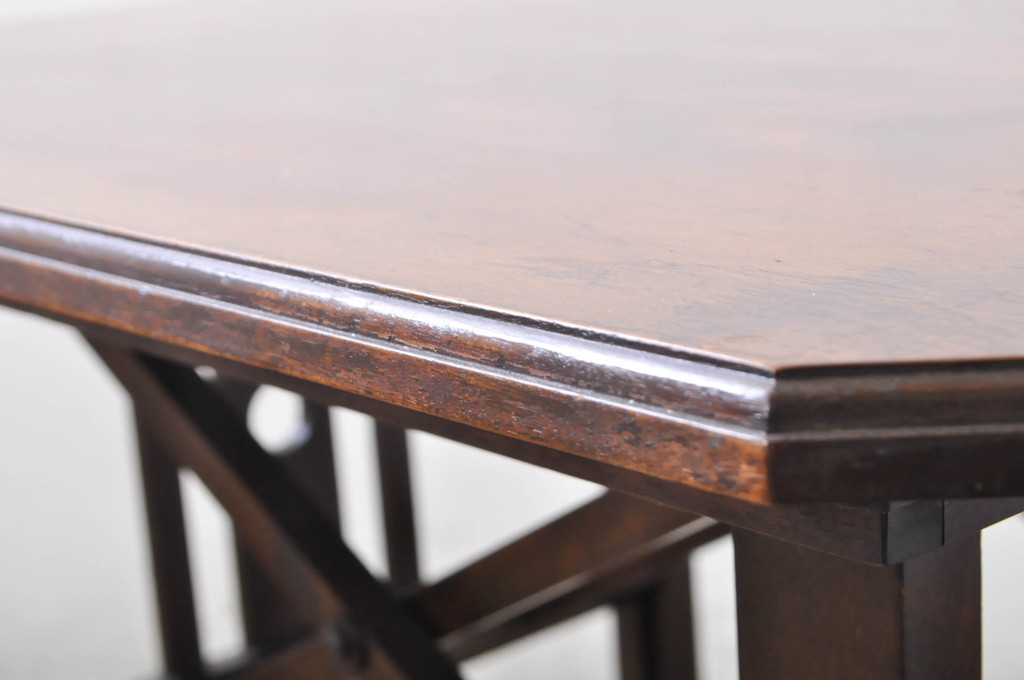 和製アンティーク　昭和中期　YAMAHA(ヤマハ、山葉、日本楽器)　レトロモダンな折りたたみ式のサイドテーブル(折り畳み机、カフェテーブル、コーヒーテーブル、ナイトテーブル)(R-068802)