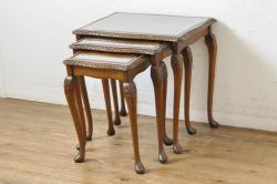 中古　スペイン家具　バロッサバレンティ(VARO,S.A. VALENTI)　高級感溢れる佇まいのガラス天板付きダイニングテーブル(4人掛け、6人掛け、食卓)(R-066061)