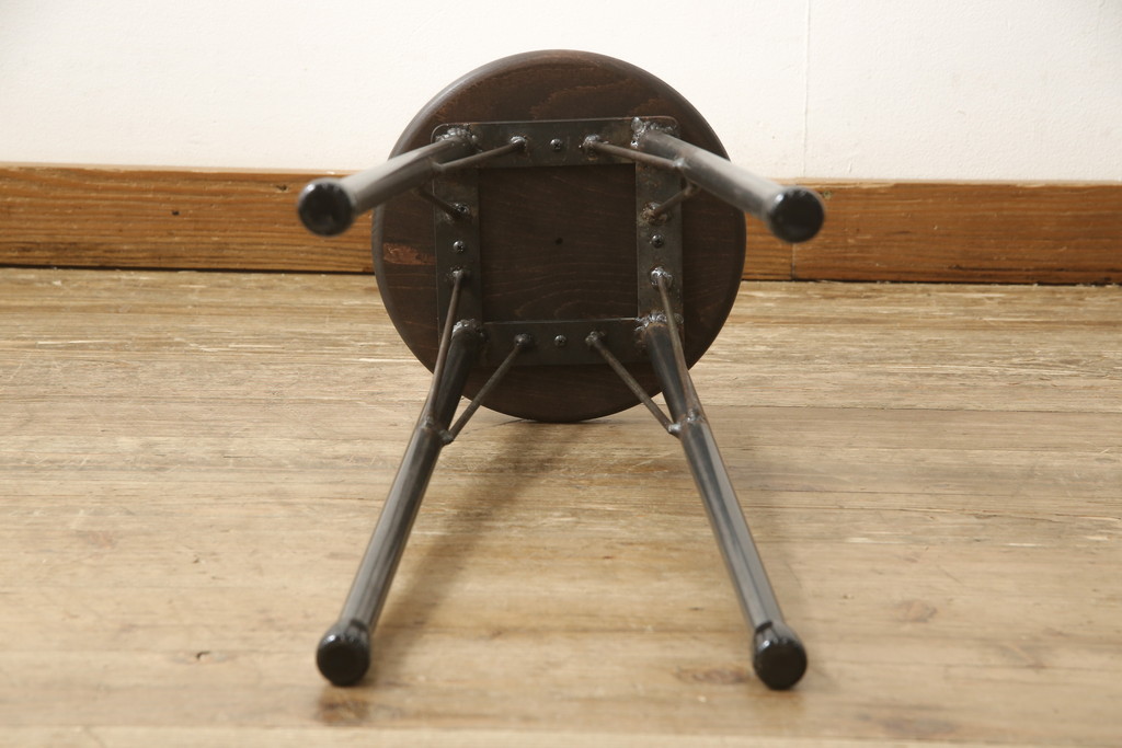 ラフジュ工房オリジナル　異素材の組み合わせがかっこいい雰囲気を醸し出すハイスツール(椅子、イス、板座チェア)(R-059368)