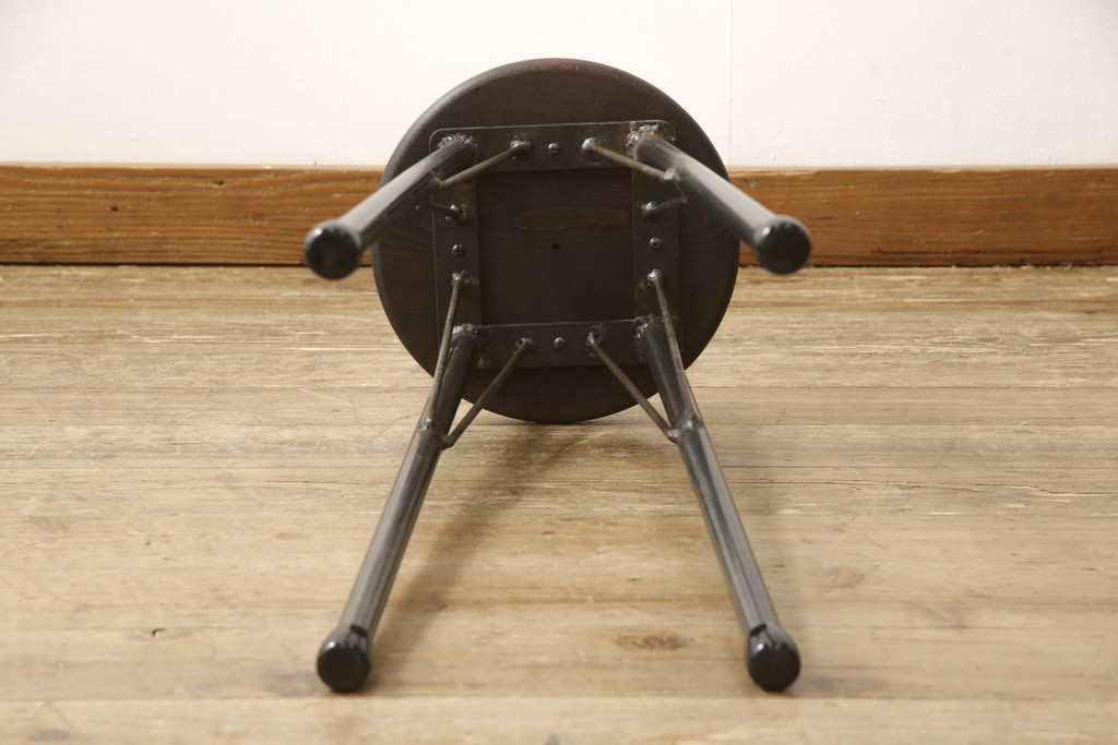 ラフジュ工房オリジナル　異素材の組み合わせがかっこいい雰囲気を醸し出すハイスツール(椅子、イス、板座チェア)(R-059369)