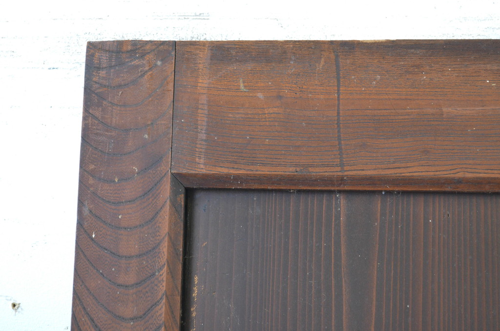 アンティーク建具　枠欅(ケヤキ)材　趣のある和空間におすすめの幅広帯戸1枚(板戸、引き戸)(R-064125)
