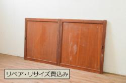 アンティーク建具　レトロな雰囲気を醸し出すガラス扉1枚(木製扉、ドア)(R-080940)