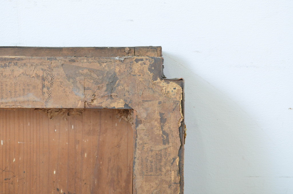 アンティーク建具　希少　銅板張りが珍しい!経年を感じる小窓1枚(引き戸)(R-064313)