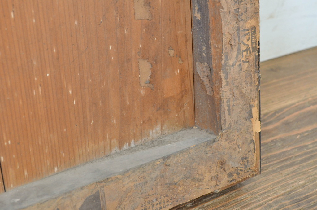 アンティーク建具　希少　銅板張りが珍しい!経年を感じる小窓1枚(引き戸)(R-064313)