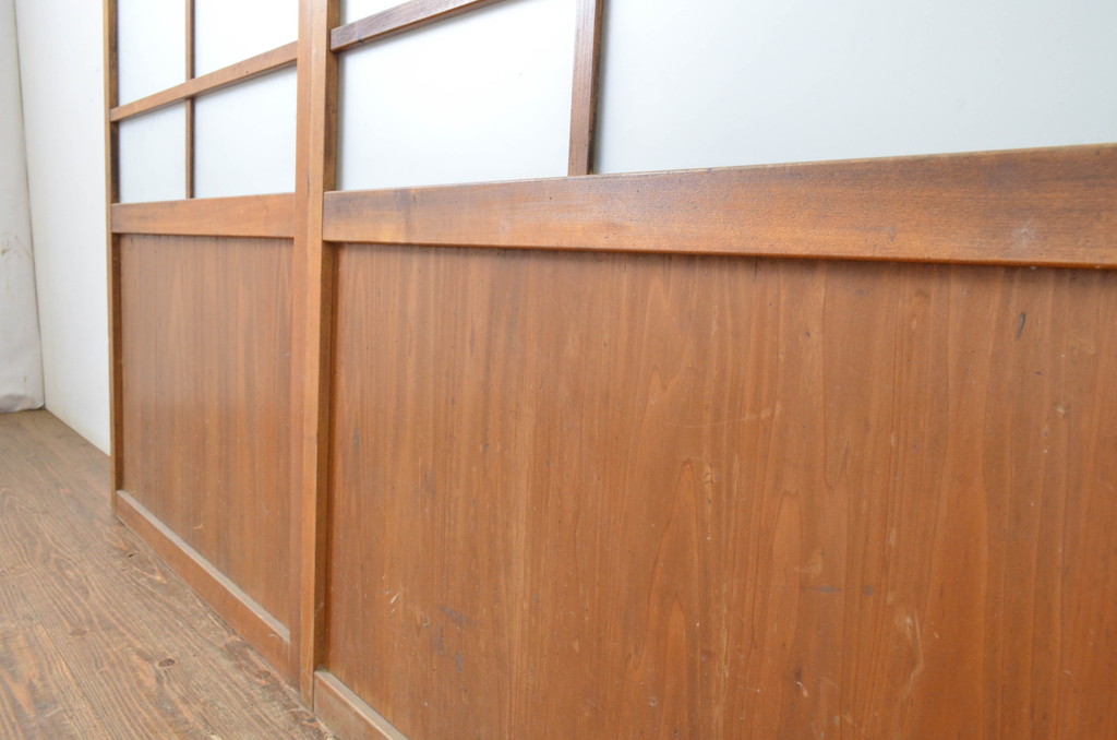 アンティーク建具　和の雰囲気を演出するガラス戸2枚セット(引き戸)(R-064128)
