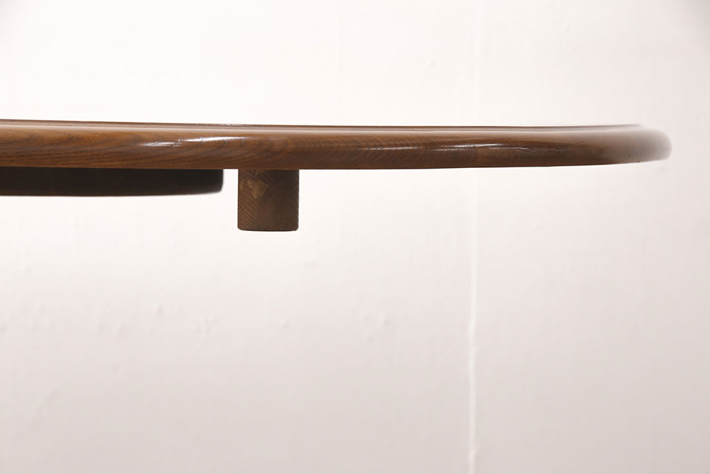 和製ビンテージ　柏木工(KASHIWA・カシワ)　タモ材製ダイニングテーブル(食卓、2人掛け、4人掛け、6人掛け、ヴィンテージ)(R-051520)