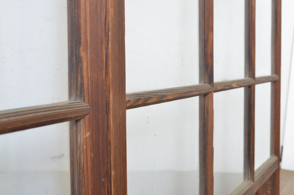 アンティーク建具　上品な和の空間づくりにおすすめの幅広ガラス戸2枚セット(引き戸)(R-064130)