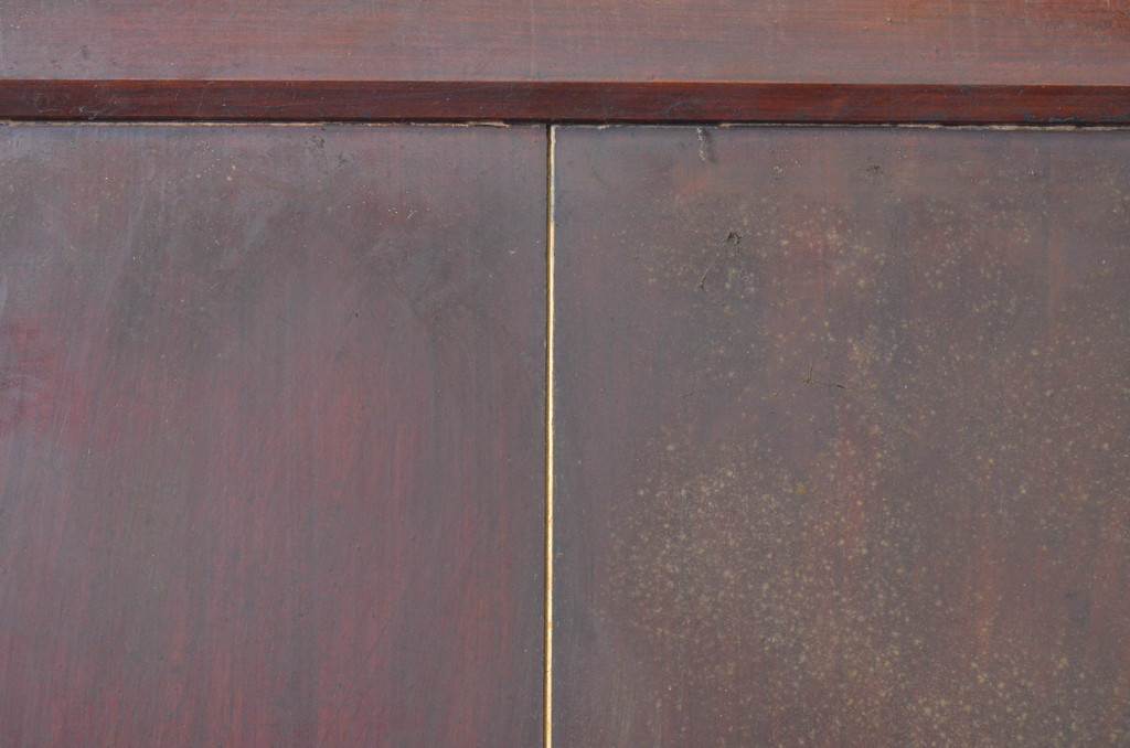 アンティーク建具　漆塗り　総欅(ケヤキ)材　重厚感のある佇まいが魅力の蔵戸1枚(玄関戸、引き戸)(R-064135)
