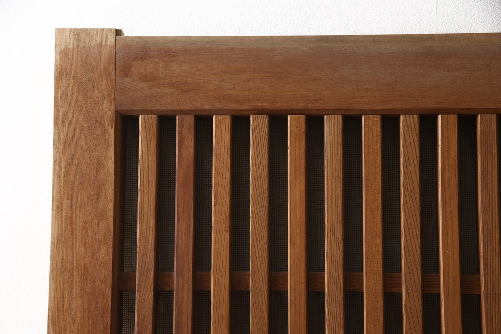 レビュー高評価の商品! 和製アンティーク 杢目が美しい明治大正期の格子 総欅(ケヤキ)材 建具