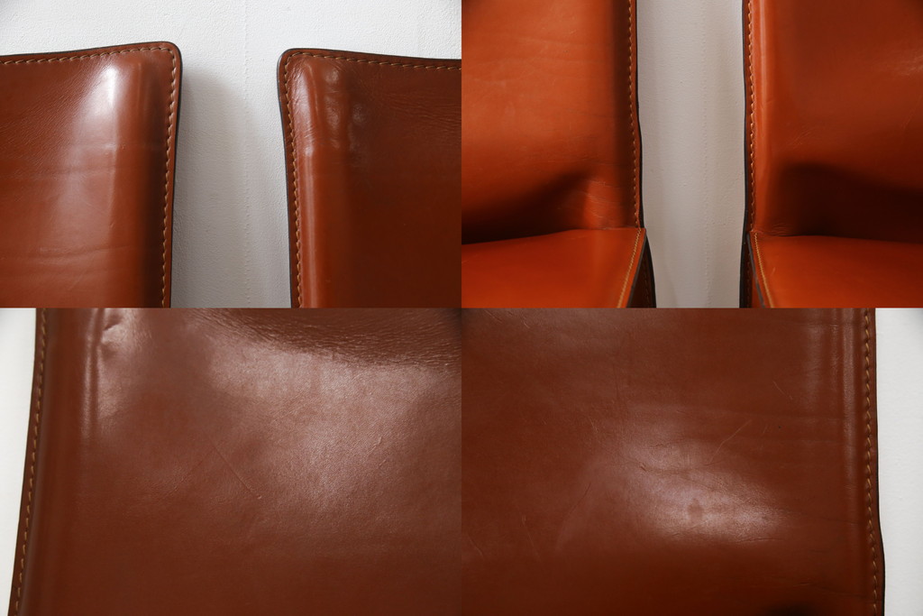 中古　Cassina(カッシーナ)　412　CAB(キャブ)　MARIO BELLINI(マリオベリーニ)　シンプルモダンな空間づくりに活躍するアームレスチェア2脚セット(ダイニングチェア、椅子、イス)(定価2脚で約47万5千円)(R-078800)