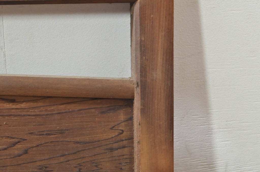 アンティーク建具　かわいらしい波千鳥の透かし彫り入り欄間2枚セット(明り取り、明かり取り)(R-076358)