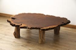 中古　美品　輪島塗り　繊細な色づかいが美しい蒔絵入りの文机(座机、ローテーブル、センターテーブル)(定価約60万円)(R-061543)