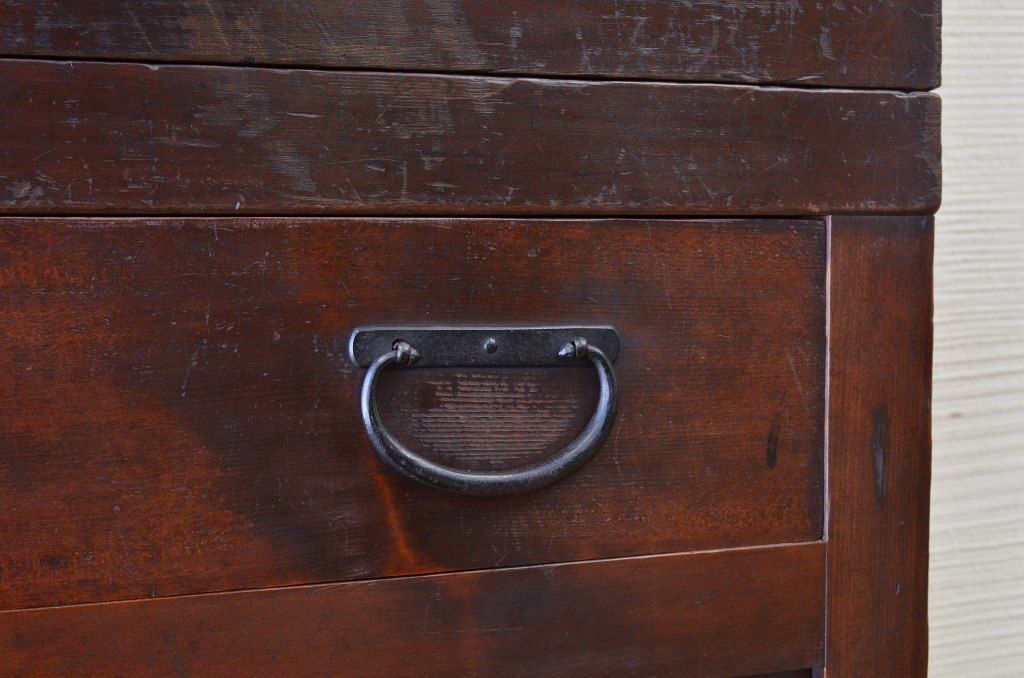 極上美品!シックな二段重ね時代箪笥帳場箪笥