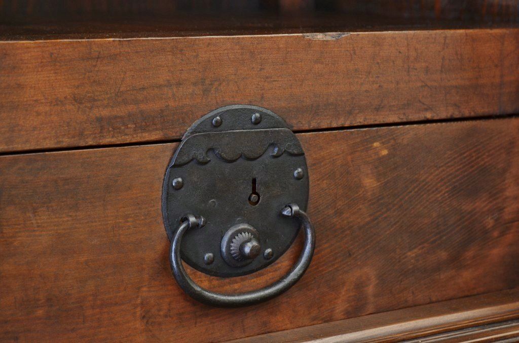極上美品!シックな二段重ね時代箪笥帳場箪笥