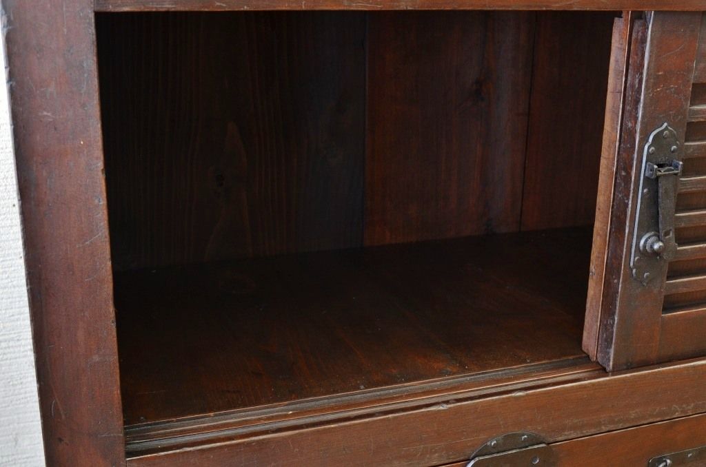極上美品!シックな二段重ね時代箪笥帳場箪笥