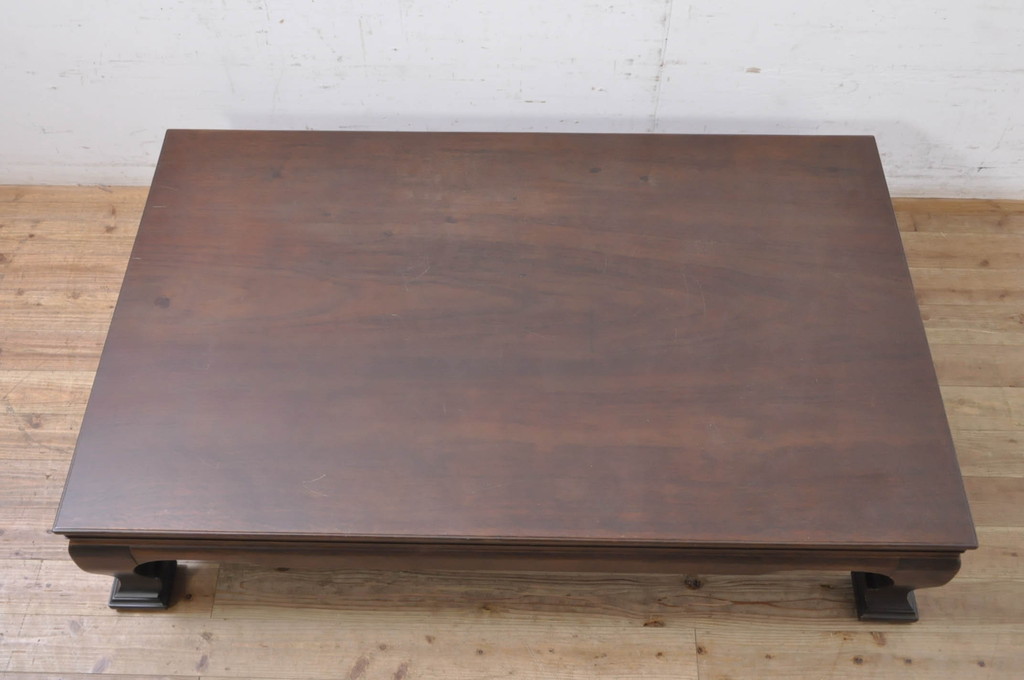 和製ビンテージ　天板一枚板が魅力の重厚な座卓(ローテーブル、センターテーブル)(R-068664)