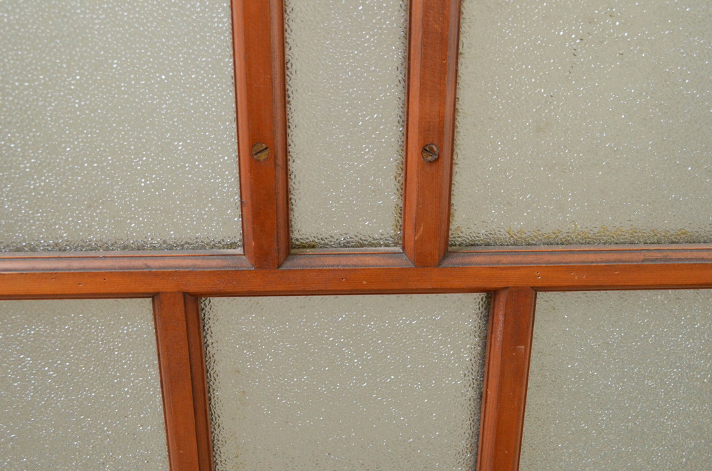 アンティーク建具　大正ロマンな雰囲気作りにおすすめな古い洋館の幅狭ガラス窓4枚セット(引き戸、ガラス戸)(R-069640)