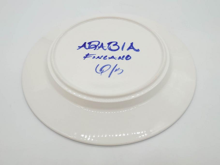 ARABIA FINLAND　Valencia(バレンシア)　Ulla Procope(ウラ・プロコッペ)　約25cm　一つ一つ丁寧に絵付けされた意匠が美しいプレート5枚セット(アラビア、フィンランド、北欧食器、洋食器、皿)(R-078416)