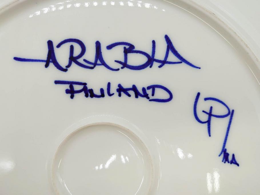 ARABIA FINLAND　Valencia(バレンシア)　Ulla Procope(ウラ・プロコッペ)　約33cm　一つ一つ丁寧に絵付けされた意匠が美しいプレート(アラビア、フィンランド、北欧食器、洋食器、皿)(R-078417)
