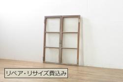 ビンテージ建具　涼しげな和の空間を演出する幅狭夏戸2枚セット(引き戸、簾戸、簀戸、葭戸、すど、夏障子、ヴィンテージ)(R-073567)