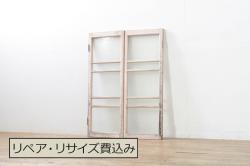 アンティーク建具　ペイント仕上げ限定　大正ロマン　シャビーなペイントが印象的なガラス窓1枚(ガラス戸、ガラス扉)(R-072911)