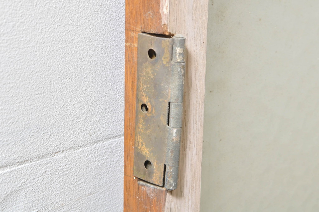 アンティーク建具　ペイント仕上げ限定　レトロな空間づくりにおすすめの両開き窓1対2枚セット(ガラス窓、ガラス戸、ガラス扉)(R-076347)