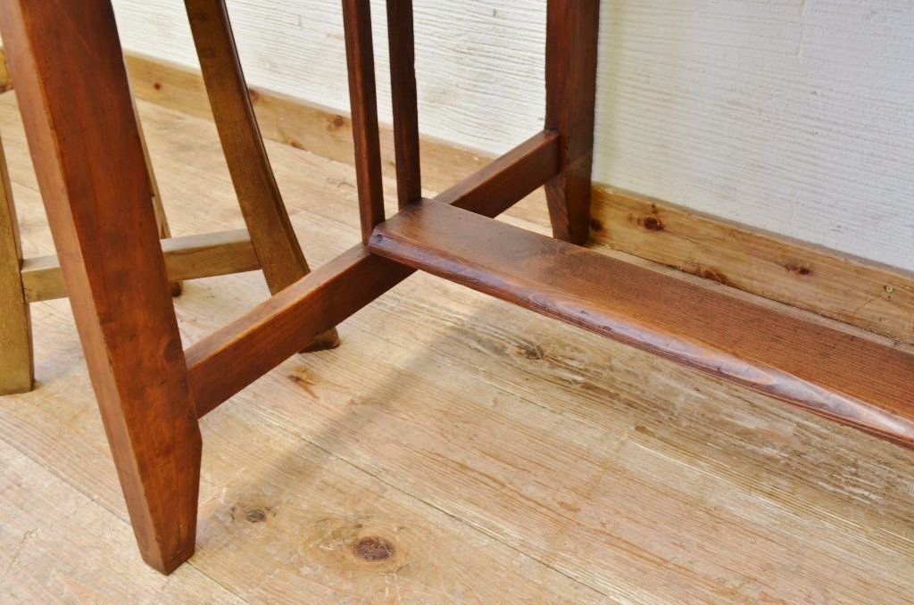アンティーク家具　古い木味の引き出し付きアンティーク平机(テーブル)