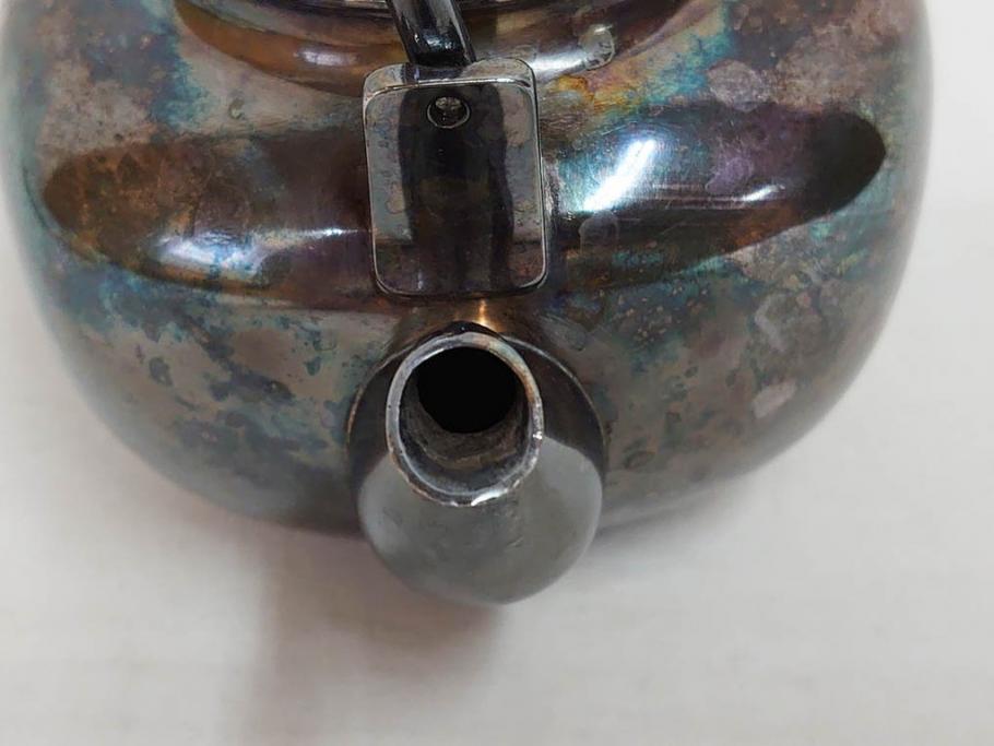 戦前 純銀 359g 重厚感のある銀瓶(煎茶、薬缶、銀水注、湯沸し 戦前 純銀 359g 重厚感のある銀瓶(煎茶、薬缶、銀水注、湯沸し