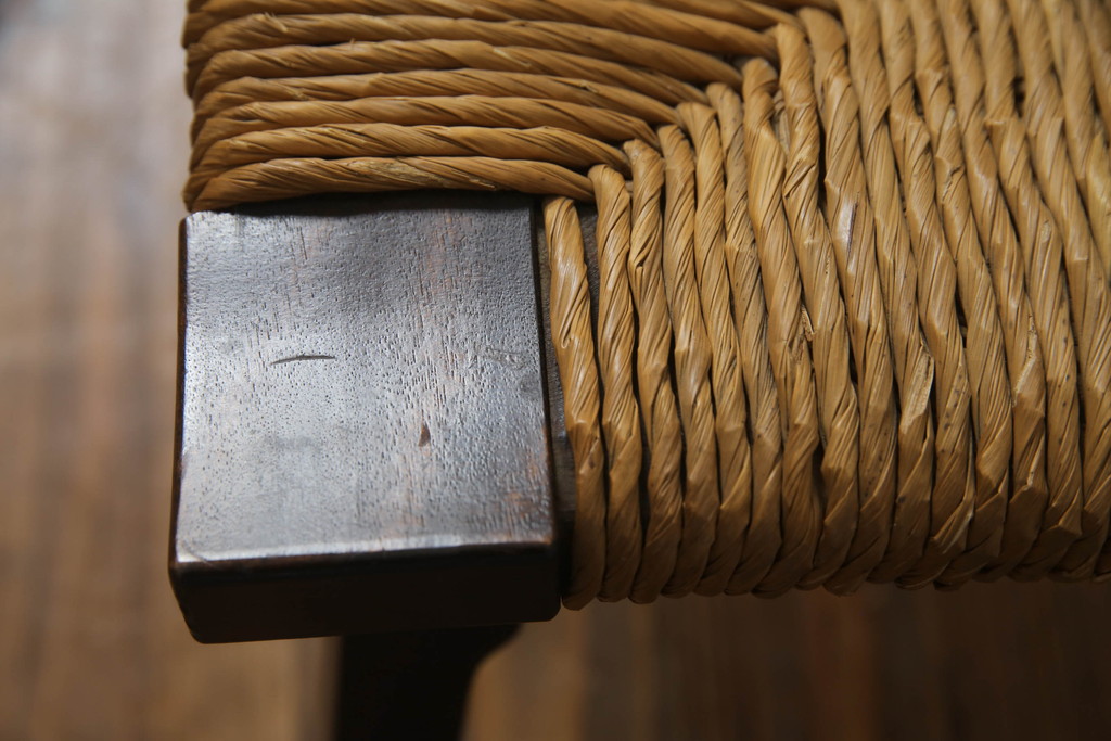 和製ビンテージ　松本民芸家具　514型　アジアンテイストの空間づくりにおすすめのラッシスツール(椅子、チェア、ヴィンテージ)(R-070581)
