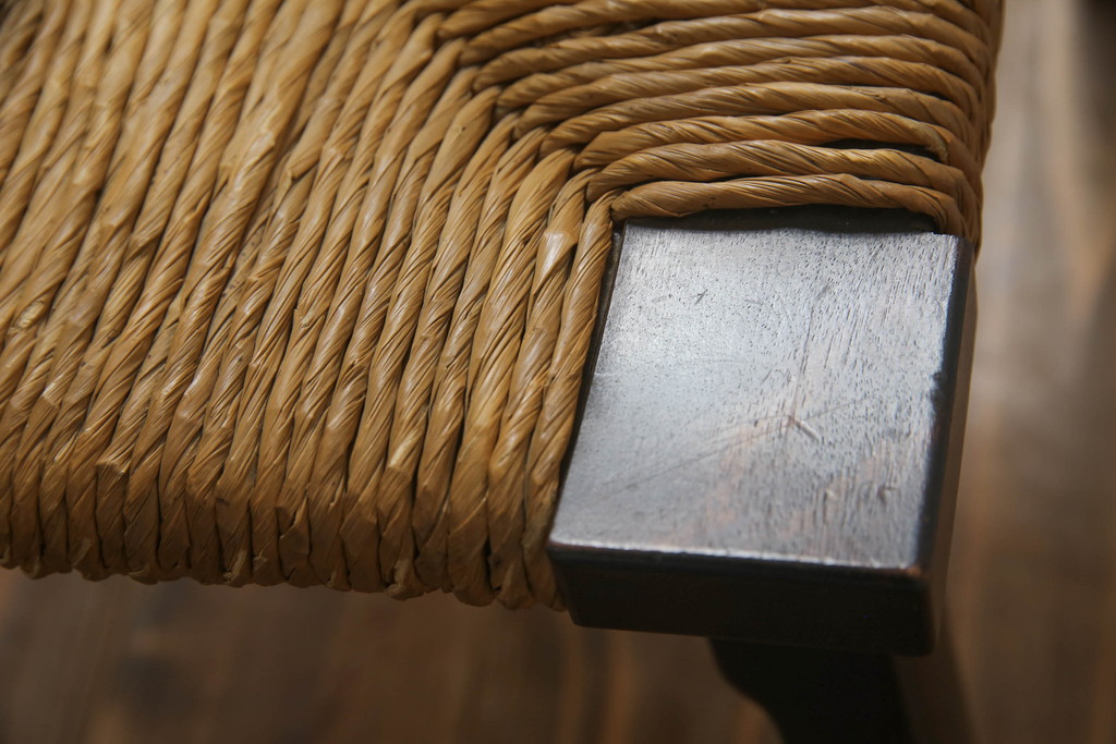 和製ビンテージ　松本民芸家具　514型　アジアンテイストの空間づくりにおすすめのラッシスツール(椅子、チェア、ヴィンテージ)(R-070581)