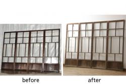 未使用品　王冠(おうかん)　デットストック品のステンドグラス(建具、ドア、窓、照明、衝い立て、衝立、つい立て)(定価約10万4千円)(R-074419)