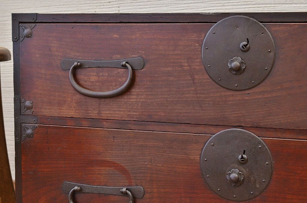 アンティーク家具　前面欅!アンティーク時代箪笥ローボード1