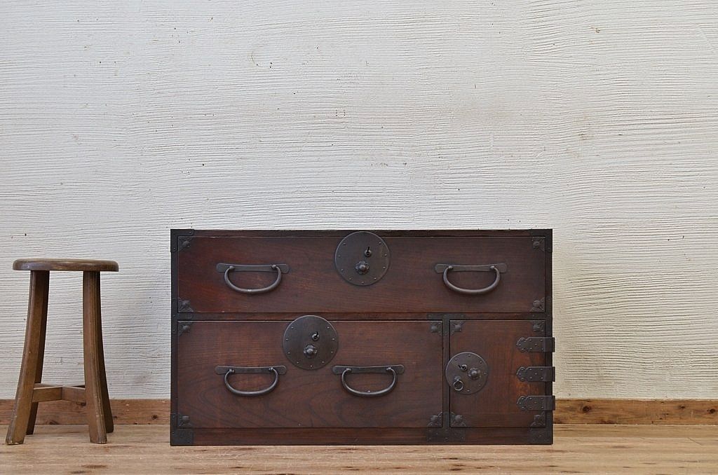 アンティーク家具　前面欅!アンティーク時代箪笥ローボード2