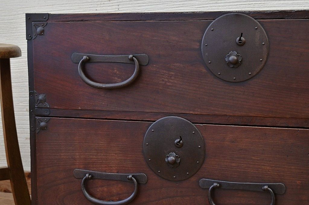 アンティーク家具　前面欅!アンティーク時代箪笥ローボード2