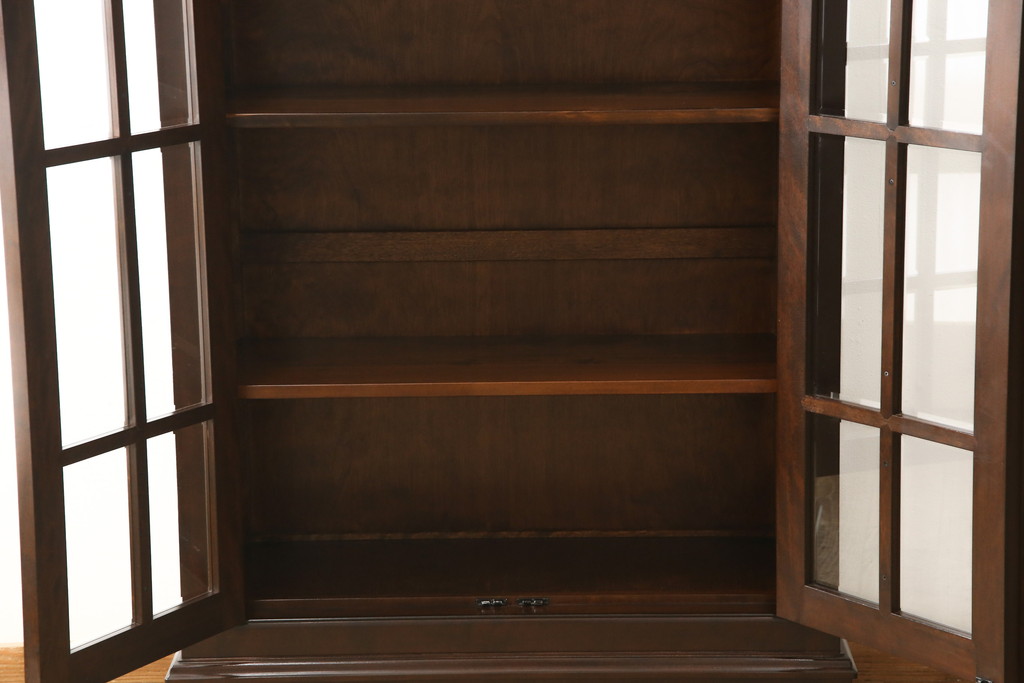 中古　美品　松本民芸家具　シックなインテリアと相性の良いC型書棚(本箱、飾り棚、収納棚、キャビネット)(R-055823)