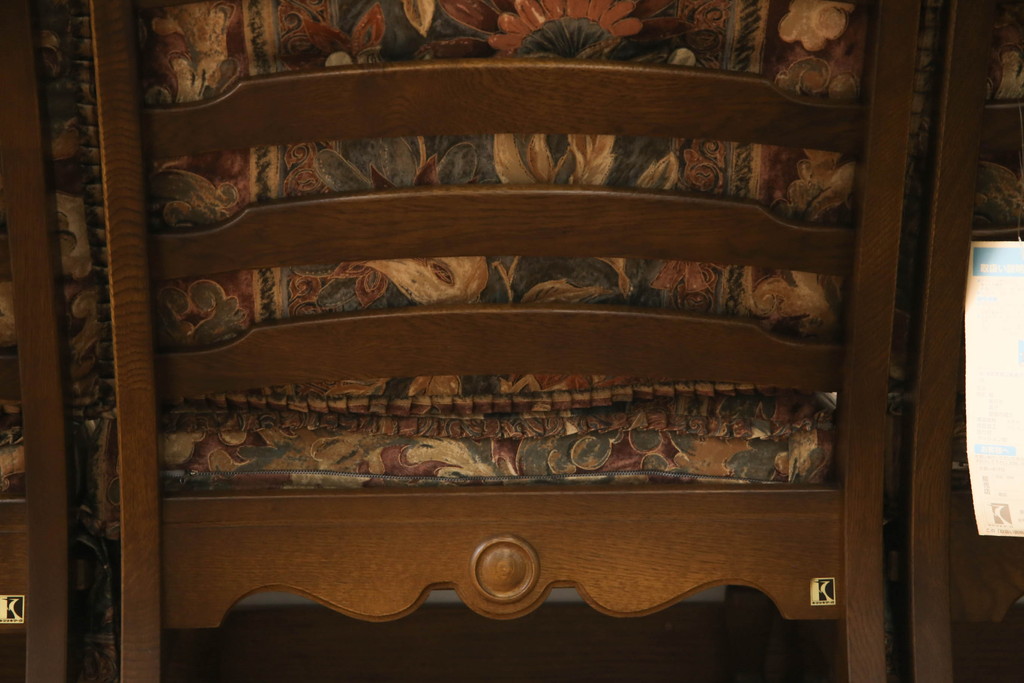 中古　美品　飛騨産業　キツツキ　穂高シリーズ　絵画のようなファブリックが素敵な3人掛けソファ(三人掛け、3P、アームソファ)(R-058830)