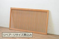 アンティーク建具　昭和初期　結霜ガラスとゆらゆらガラス入り!　ノスタルジックな雰囲気のガラス戸(窓)2枚セット(引き戸、ガラス戸、建具)(R-059869)