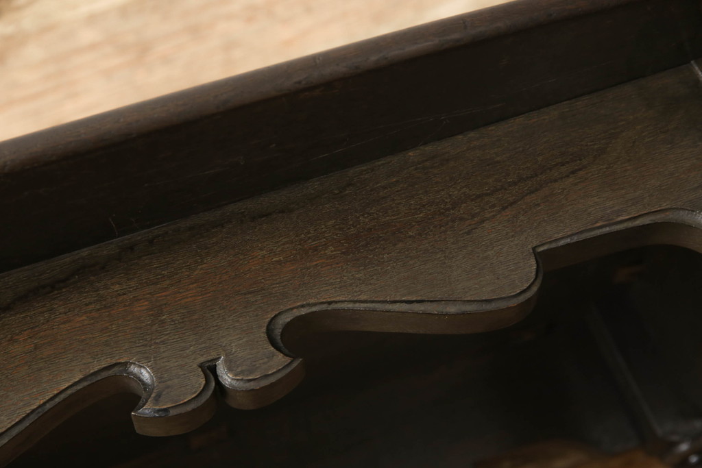 和製アンティーク　ナラ材　大正ロマン　クラシカルな雰囲気ただようセンターテーブル(ローテーブル、リビングテーブル、オーバルテーブル)(R-059567)