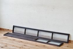 古い木のダイヤガラス明り取り2枚セット1　(ガラス欄間)